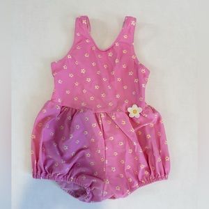 Florence Eiseman Pink Floral Kids Swim One Piece